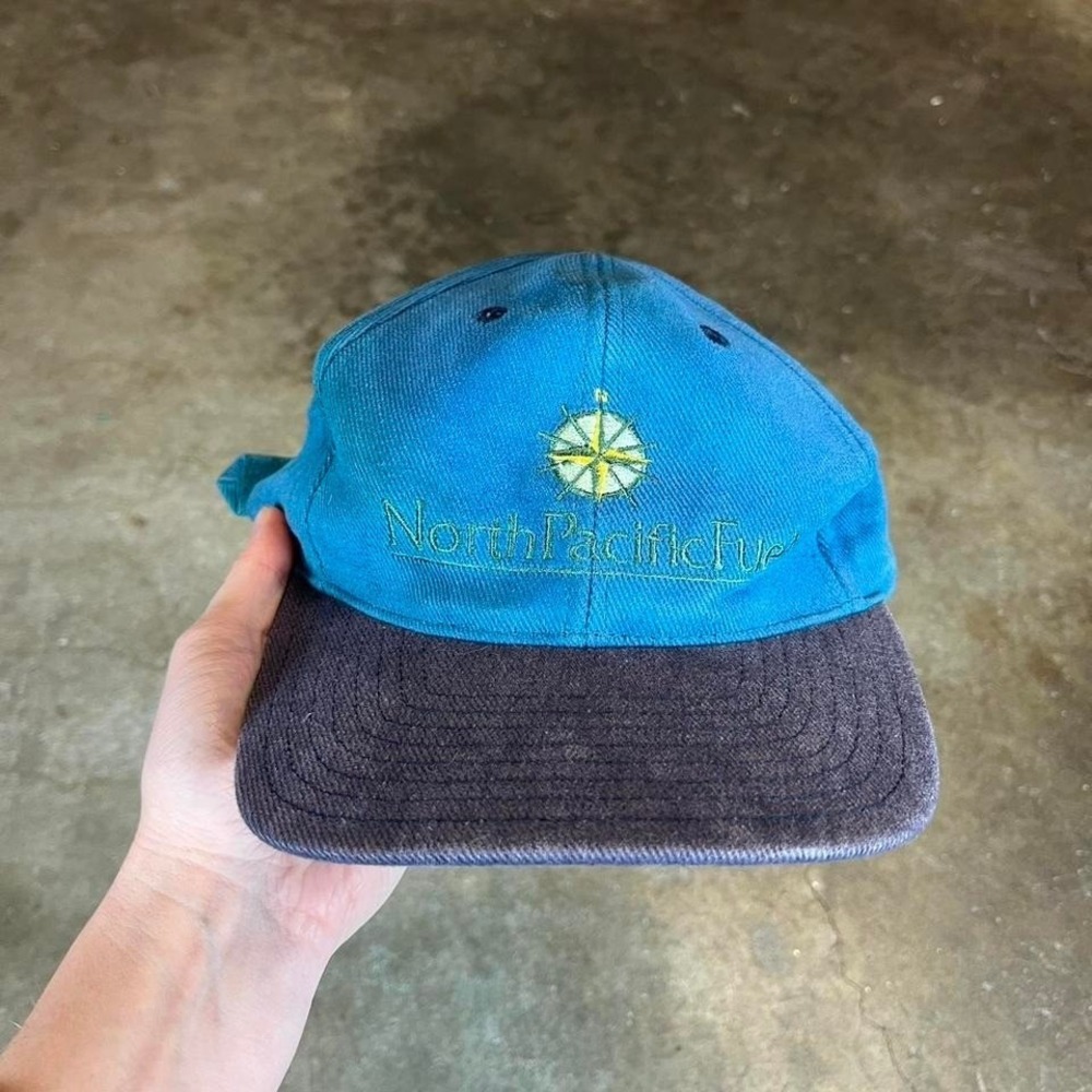 Vintage 90s North Pacific Fur blue baseball cap